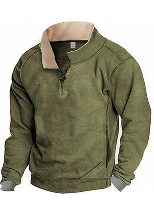 Herren Fleece Sweatshirt mit Stehkragen EB