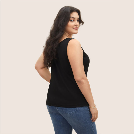 Damen ärmelloses Tanktop mit schwungvollem V-Ausschnitt EB