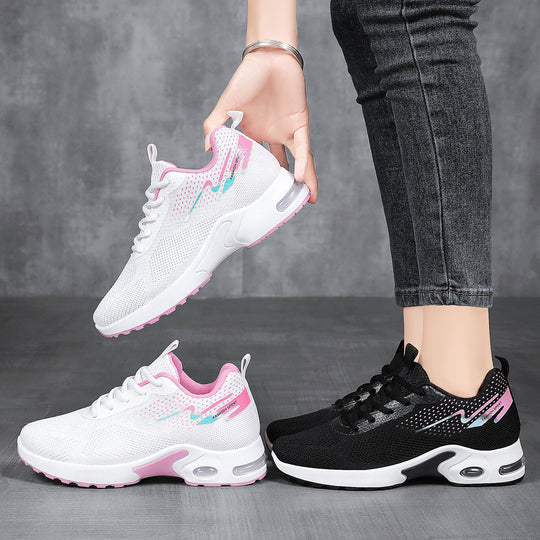 Damen Sportliche Air Cushion Sneakers mit atmungsaktivem Obermaterial und rutschfester Sohle EB