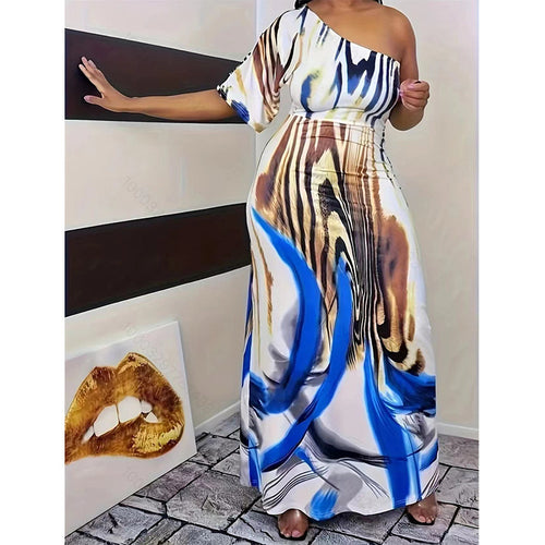 Damen Maxikleid mit asymmetrischem Ausschnitt EB