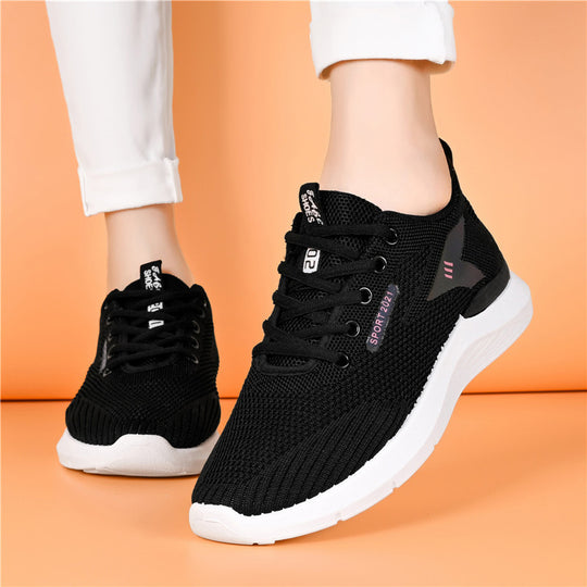 Damen Sportliche Atmungsaktive Sneakers mit flexiblem Mesh-Obermaterial EB