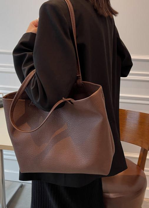 EB | Geräumige Damen Schultertasche Aus Weichem Leder