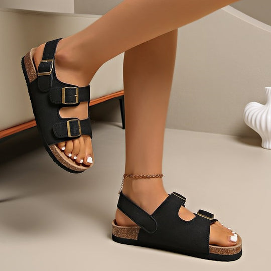 Damen bequeme Sandalen mit verstellbaren Schnallen EB