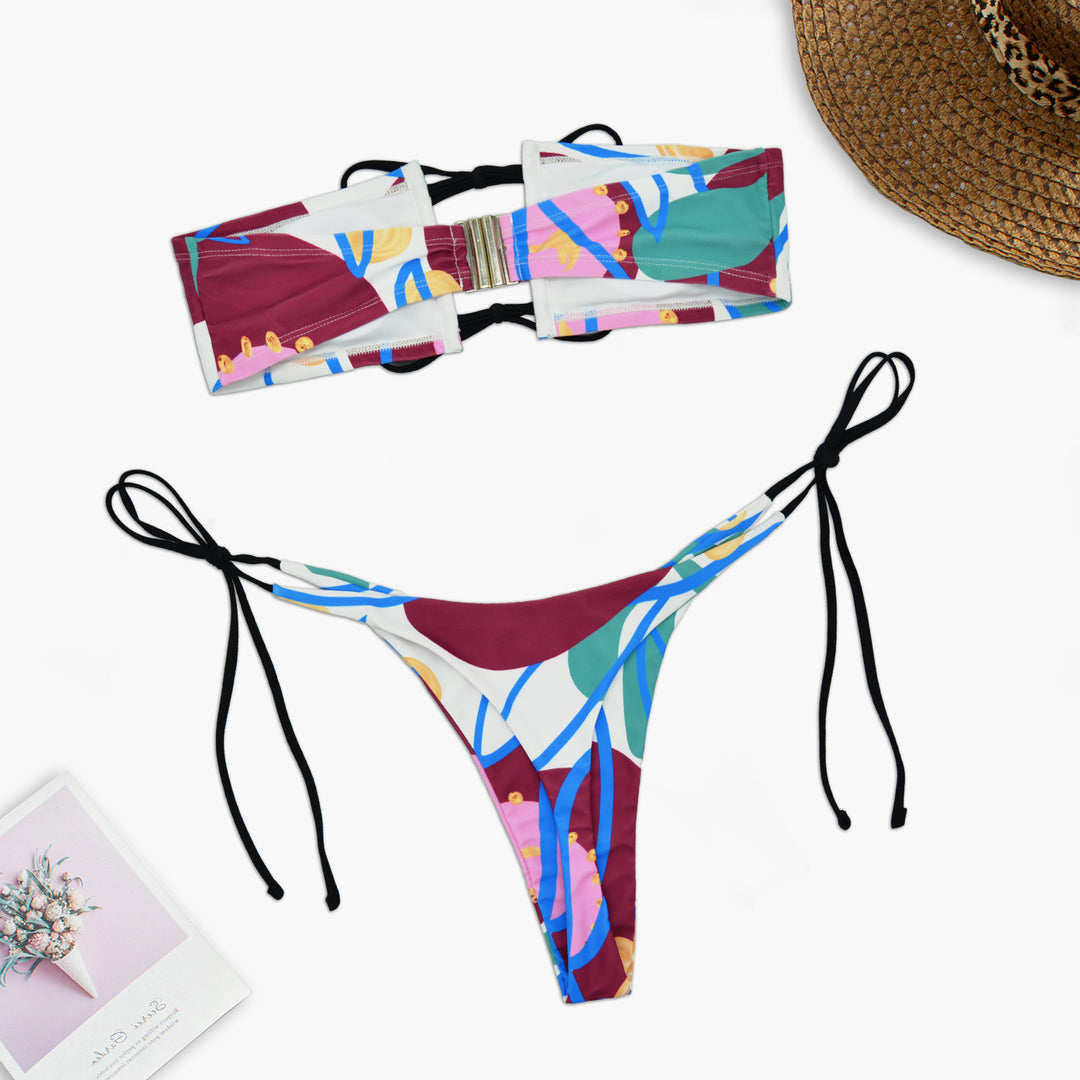 Damen Bandeau-Bikini mit stilvollem Bindesystem EB