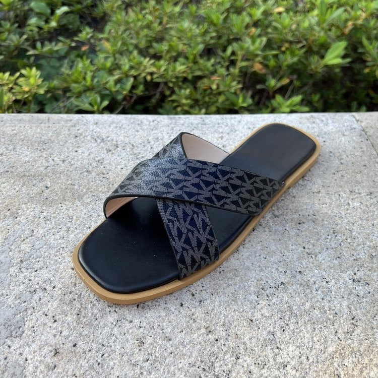Damen lässige Riemchen-Sandalen mit modischem Dekor EB