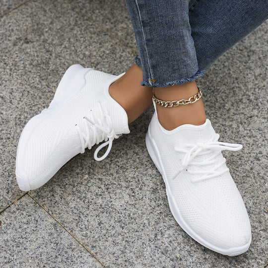 Damen Leichte Sneakers mit atmungsaktivem Obermaterial und elastischer Schnürung EB