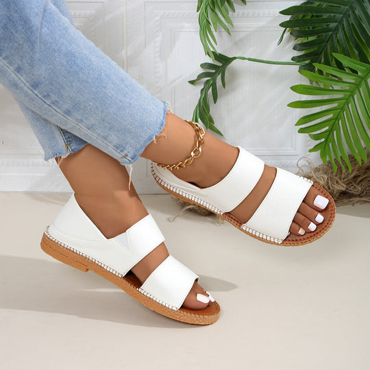 Damen Komfortable Riemensandalen mit doppeltem Klettverschluss EB