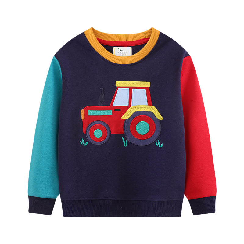 Jungen Sweatshirt- und Jogginghose-Set mit aufregendem Traktor-Design EB