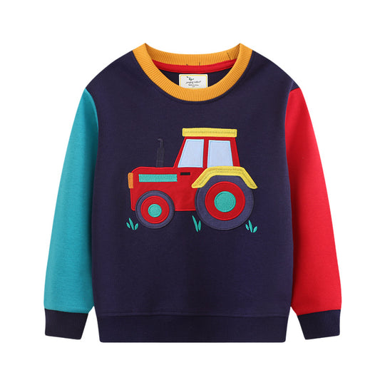 Jungen Sweatshirt- und Jogginghose-Set mit aufregendem Traktor-Design EB