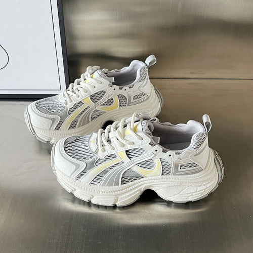 Damen Sportliche Chunky Sneakers mit atmungsaktiver Mesh-Oberfläche und stabiler Sohle EB