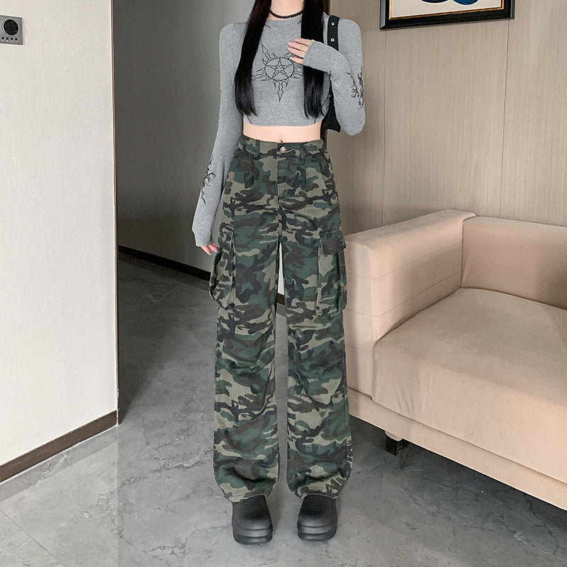 Damen Cargohose im modischen Camouflage-Design mit praktischen Taschen EB