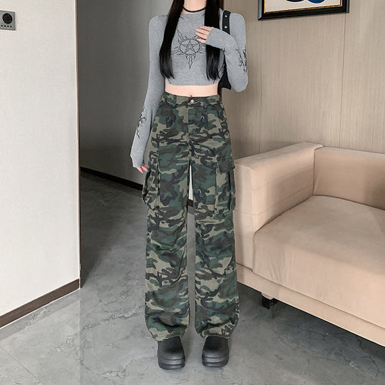 Damen Cargohose im modischen Camouflage-Design mit praktischen Taschen EB
