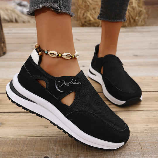 Damen Atmungsaktive Slip-On Sneakers mit flexiblem Gummizug EB