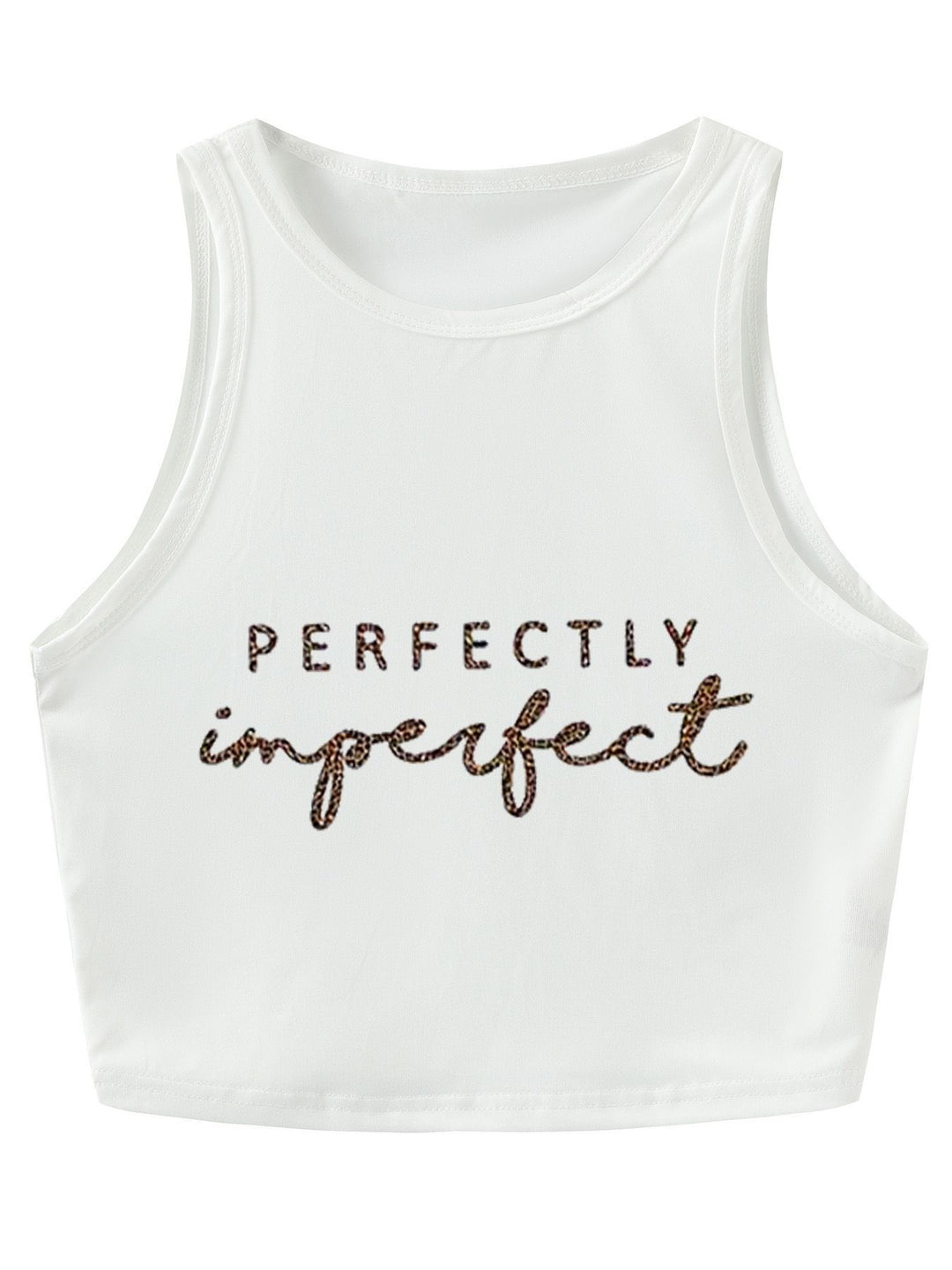 Damen Crop-Top mit auffälligem Schriftzug und körpernahem Schnitt EB