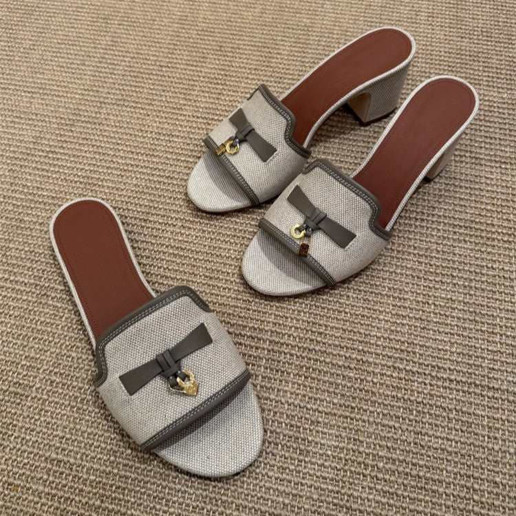Damen Elegante und komfortable Sling-Pantoletten mit dekorativem Kettendetail EB