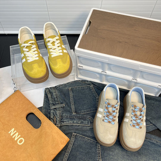 Damen Chunky Sneakers mit modischer Plateau-Sohle und atmungsaktiver Obermaterialstruktur EB
