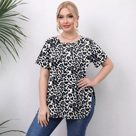 Damen lässiges T-Shirt mit modernem Batikdesign EB