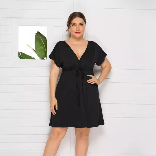 Damen Freizeitkleid mit modischem Wickeldetail EB
