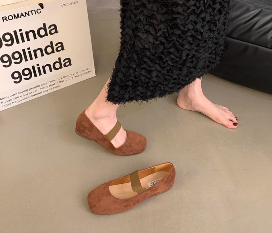 Damen elegante Ballerinas mit modischem Riemchen EB