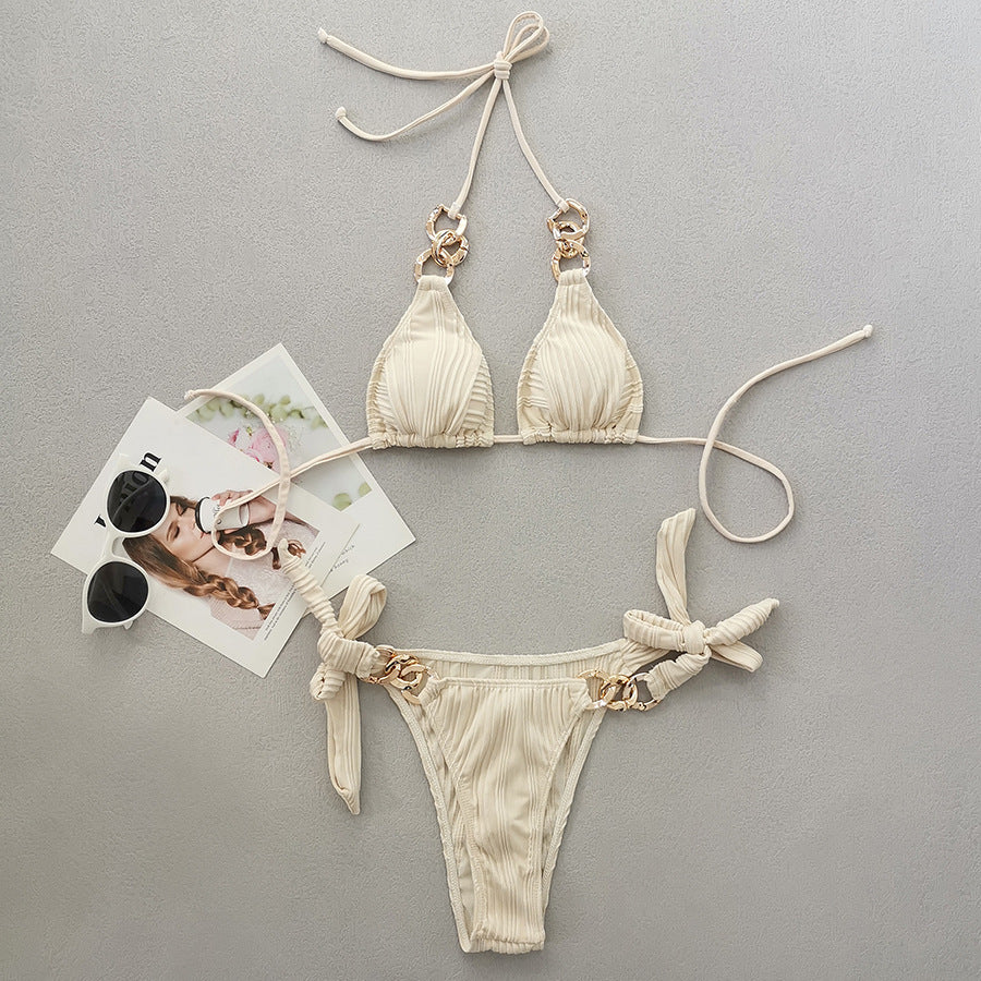 Damen Triangel-Bikini mit Ketten-Detail EB