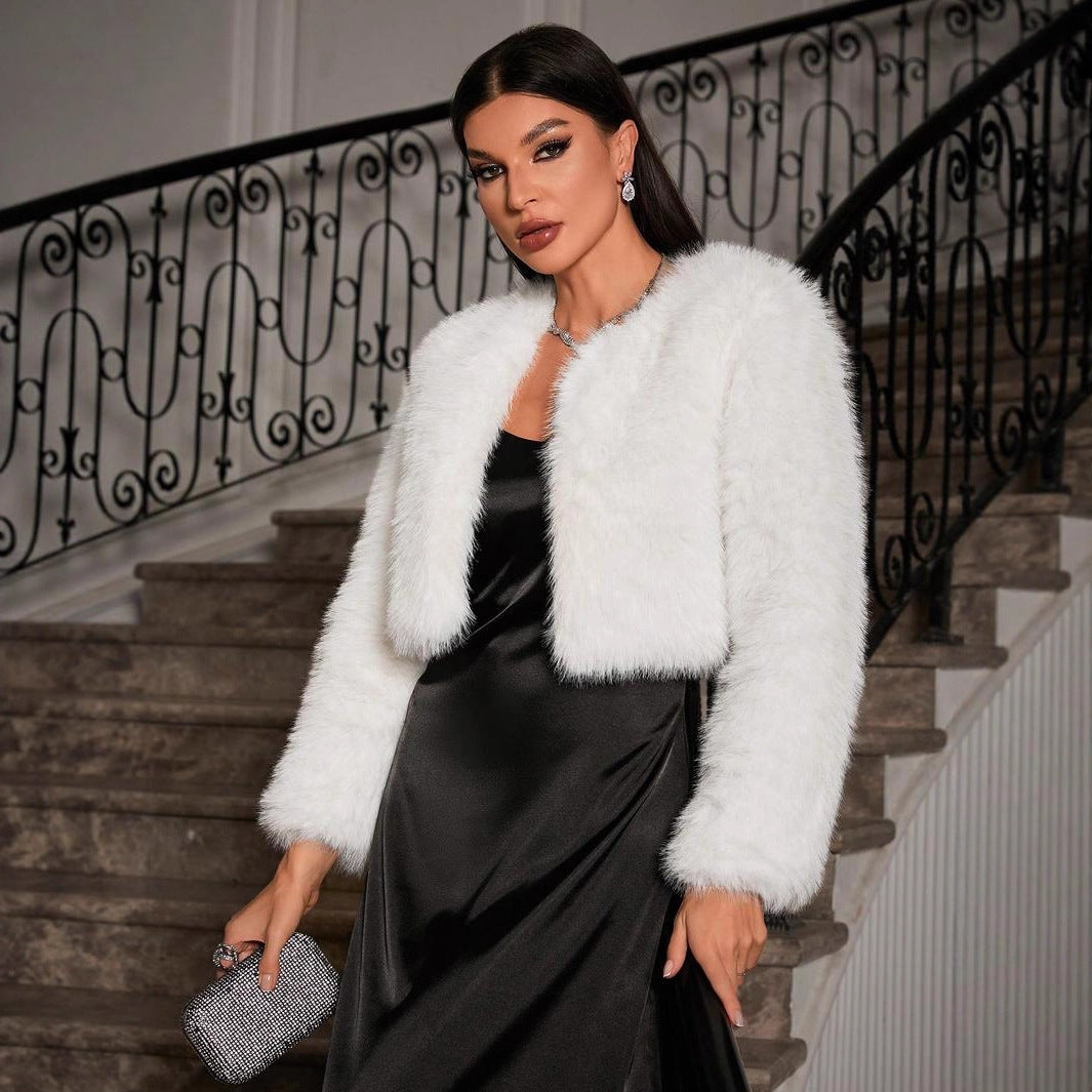 Damen Flauschige Kurzjacke EB