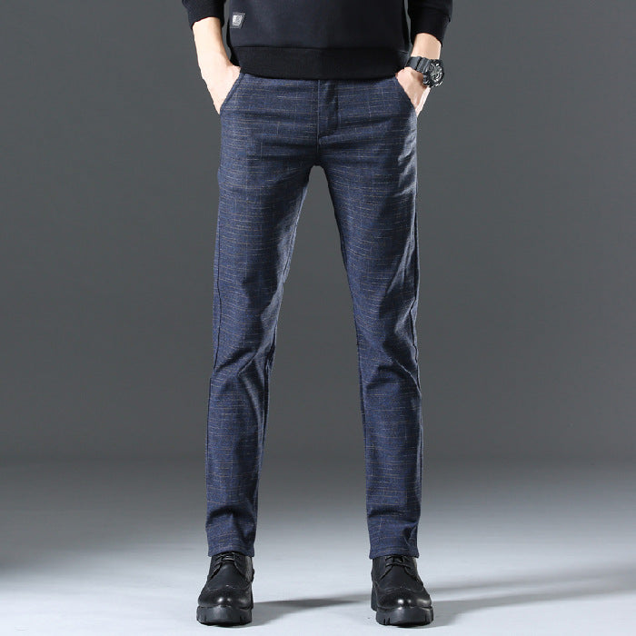 Herren moderne Chinohose mit elastischem Bund und seitlichen Taschen EB