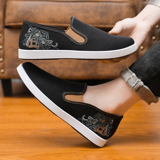 Damen modische Stoffslipper mit elegantem Stickmuster EB