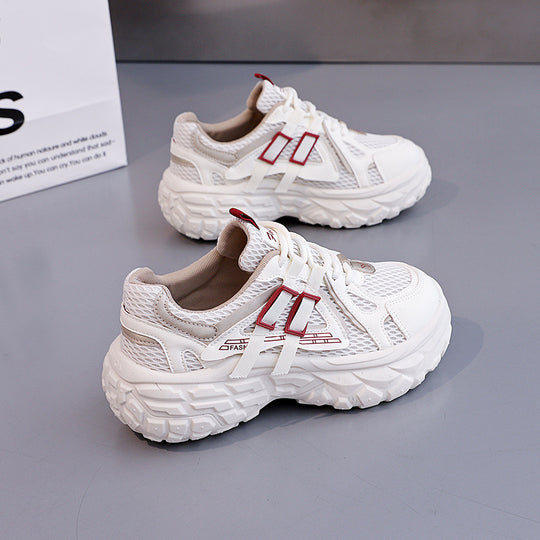 Damen Sportliche Sneakers mit atmungsaktivem Mesh-Obermaterial und stoßdämpfender Sohle EB
