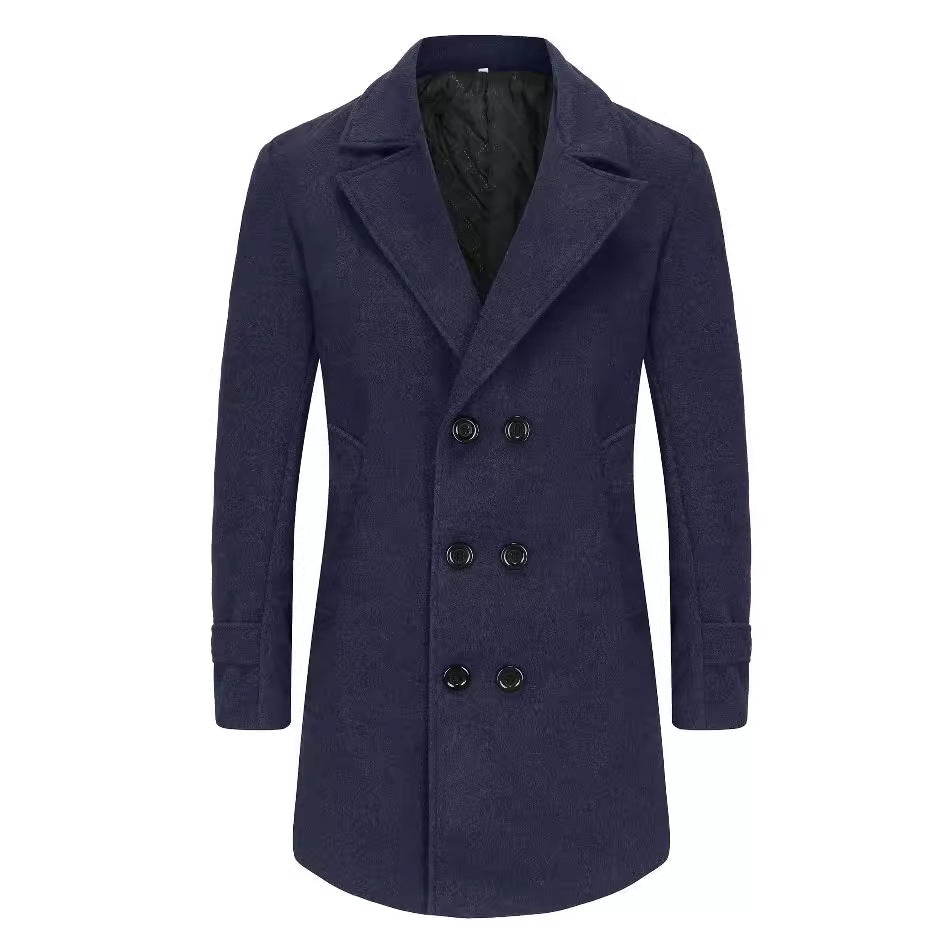 Herren stilvoller und eleganter Übercoat mit doppelter Knopfreihe EB