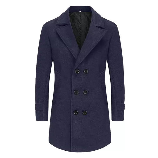 Herren stilvoller und eleganter Übercoat mit doppelter Knopfreihe EB