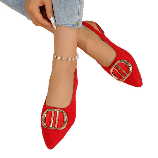 Damen Elegante Slingback-Ballerinas mit raffiniertem Schmuckdetail EB