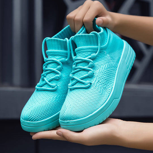 Damen Hohe Sneaker aus atmungsaktivem Strickmaterial EB