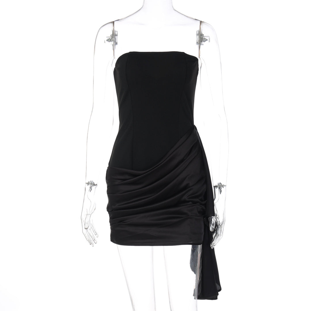Damen Elegantes Minikleid mit schulterfreiem Design und raffinierten Drapierungen EB