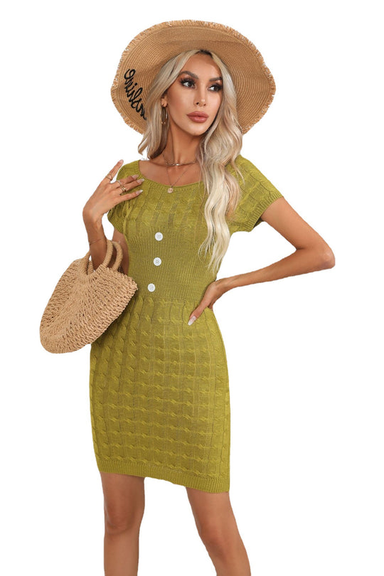 Damen Strickkleid mit strukturiertem Muster und figurbetonter Passform EB