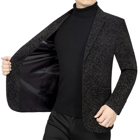 Herren Strukturierter Jersey-Sakko mit leichtem Innenfutter und schmaler Silhouette EB