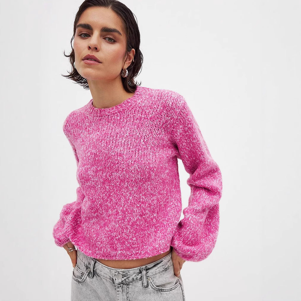 Damen Strickpullover mit offenem Rückendesign und eleganter Schnürung EB
