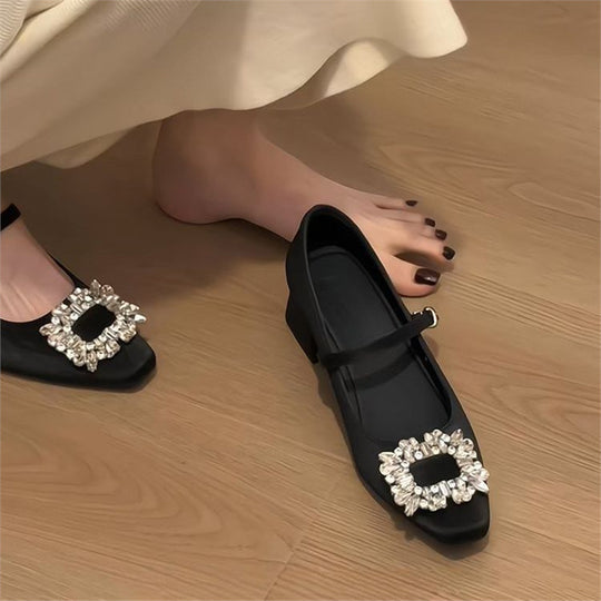 Damen Ballerinas mit funkelnder Schmuckapplikation EB