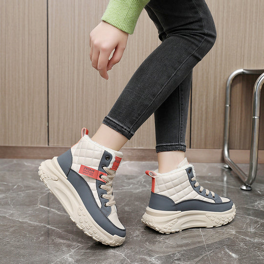 Damen Hohe Sneaker mit kuscheligem Innenfutter und rutschfester Sohle EB
