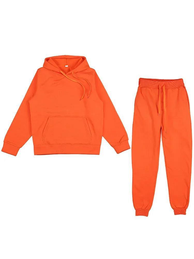 Unisex weiches Lounge-Set mit Oversize-Hoodie, taillenhoher Jogginghose und geripptem Knöchelabschluss EB