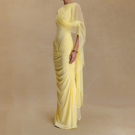 Damen Glamouröses Abendkleid mit asymmetrischem Dekolleté und elegantem Drapierungsdesign EB