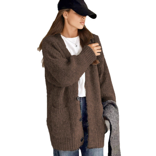 Damen Grobstrick-Cardigan mit einzigartigen Strukturmustern und praktischen Taschen EB