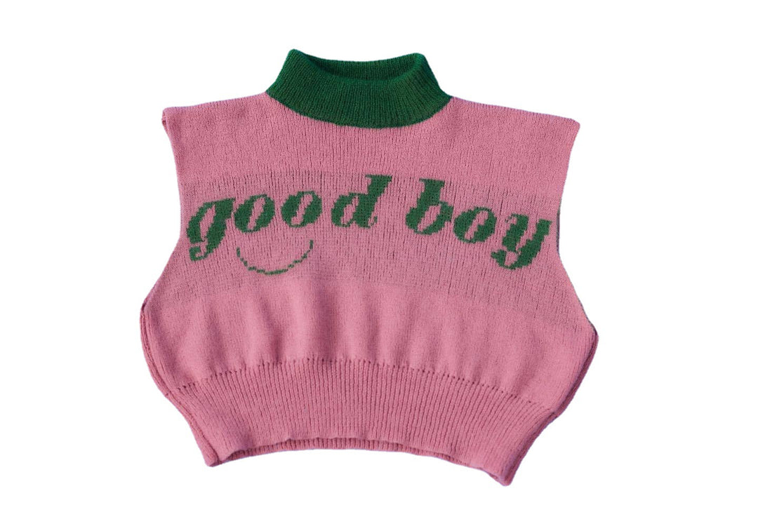 Damen stylischer Strickpullover mit modernem Rollkragen und einzigartigem Schriftzug EB