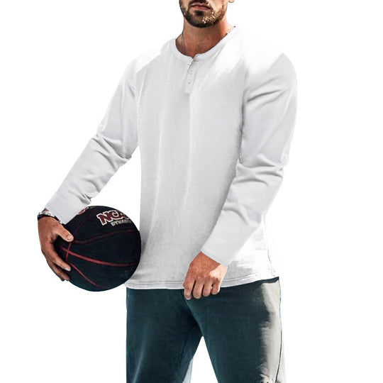 Herren Langärmliges T-Shirt mit Knopfleiste EB