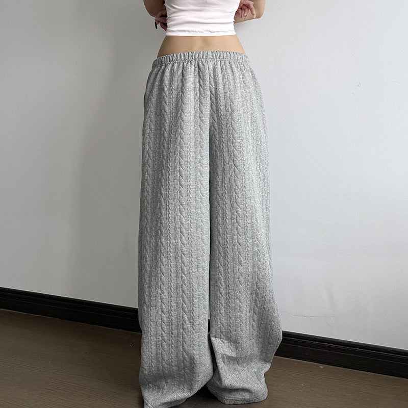 Damen nan weite Palazzo-Loungehose aus weichem Jersey mit Tunnelzug und Komfortbund EB