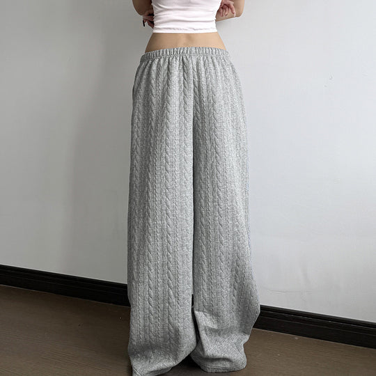 Damen nan weite Palazzo-Loungehose aus weichem Jersey mit Tunnelzug und Komfortbund EB