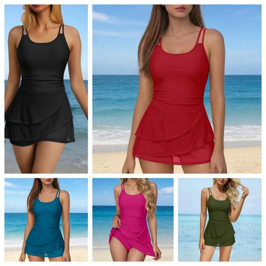 Damen Sportliches Schwimmdress mit elegantem Rock EB