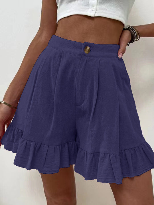 Damen elegante Rüschenshorts EB