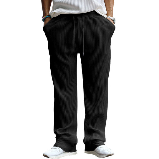 Herren Gerippte weite Freizeithose mit Kordelzug EB