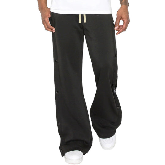Herren Weite Sweatpants mit seitlicher Druckknopf‑Öffnung & Bandana‑Einsatz EB