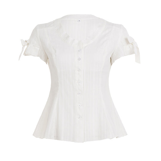 Damen Blusenshirt mit modischem Schnitt und Rüschendetails EB